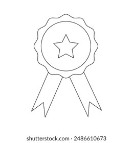 Medal icon simple design with outline