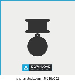 medal icon. Simple filled medal vector icon. On white background.