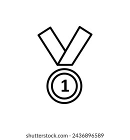 Medal Icon, simple flat medal illustration on white background..eps