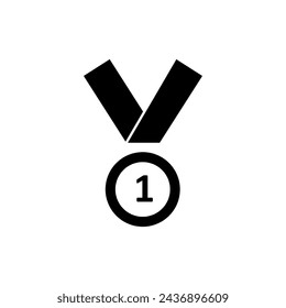 Icono de medalla simple ilustración plana de estilo de moda sobre fondo blanco..eps