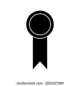 Medal icon. Simple, high quality and suitable for your design. Flat design vector illustration, solid, silhouette. Winner, quality, guarantee, ribbon.