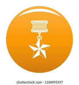 Medal icon. Simple illustration of medal vector icon for any any design orange