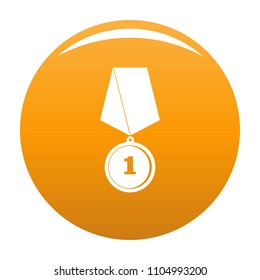 Medal icon. Simple illustration of medal vector icon for any any design orange