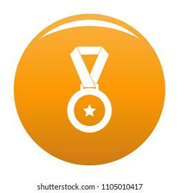 Medal icon. Simple illustration of medal vector icon for any any design orange