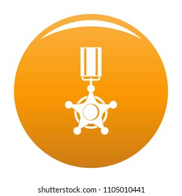 Medal icon. Simple illustration of medal vector icon for any any design orange