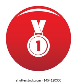 Medal icon. Simple illustration of medal vector icon for any any design red