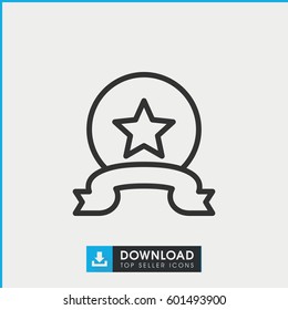 medal icon. simple outline medal vector icon. on white background.