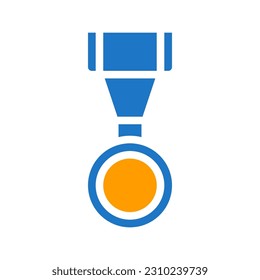 Medaillensymbol massiv blauen orangefarbenen Militär-Vektorarelement und Symbol perfekt.