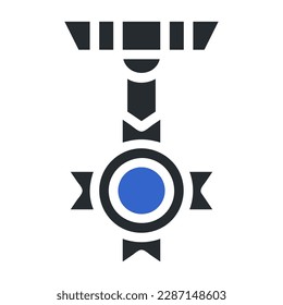icono de medalla color azul sólido ilustración militar vector elemento de ejército y símbolo perfecto. Signo de icono de la colección moderna para la web.