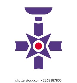 medal icon solid red purple style military illustration vector army element and symbol perfect. Icon sign from modern collection for web.