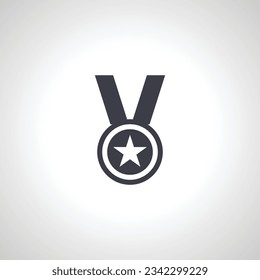 icono de medalla. medalla con icono de estrella.