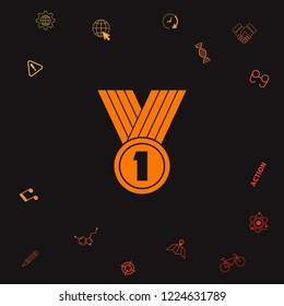 Medal Icon symbol. Graphic elements for your design