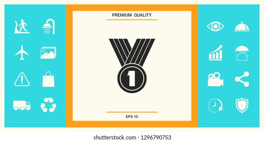 Medal Icon symbol. Graphic elements for your design