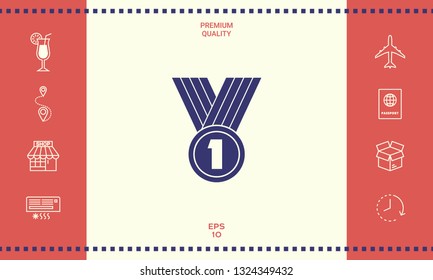 Medal Icon symbol. Graphic elements for your design
