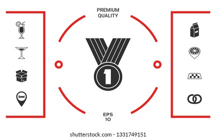 Medal Icon symbol. Graphic elements for your design