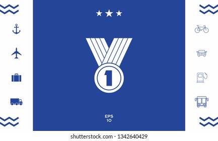 Medal Icon symbol. Graphic elements for your design