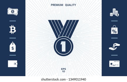 Medal Icon symbol. Graphic elements for your design