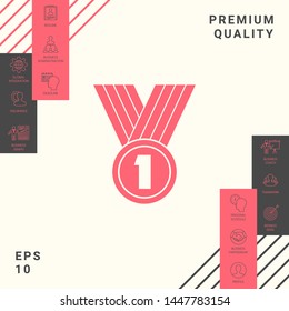 Medal Icon symbol. Graphic elements for your design