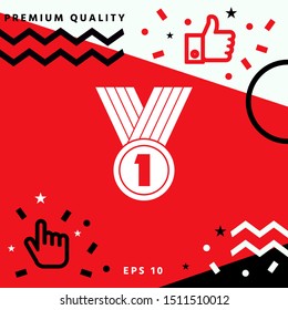 Medal Icon symbol. Graphic elements for your design