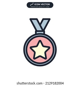 medal icon symbol template for graphic and web design collection logo vector illustration