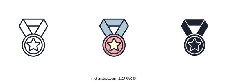 medal icon symbol template for graphic and web design collection logo vector illustration