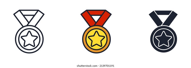 medal icon symbol template for graphic and web design collection logo vector illustration
