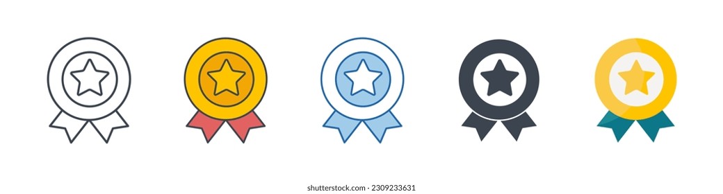 Medal icon symbol template for graphic and web design collection logo vector illustration