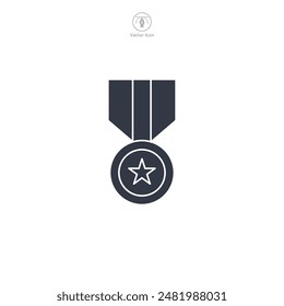 Medal Icon symbol vector illustration isolated on white background