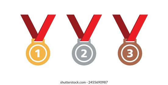 Medal icon. Symbol of victory, anniversary, award or sport. A special badge for achievements.