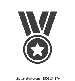 medal icon template color editable. medal  symbol vector sign isolated on white background.