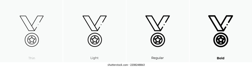 medal icon. Thin, Light Regular And Bold style design isolated on white background