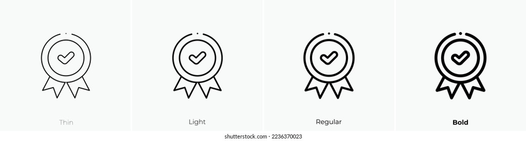 medal icon. Thin, Light Regular And Bold style design isolated on white background