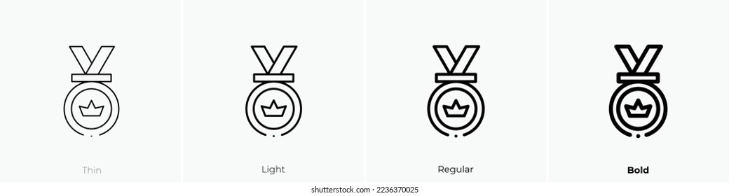 Medaillensymbol. Thin, hellrosa und feines Design einzeln auf weißem Hintergrund