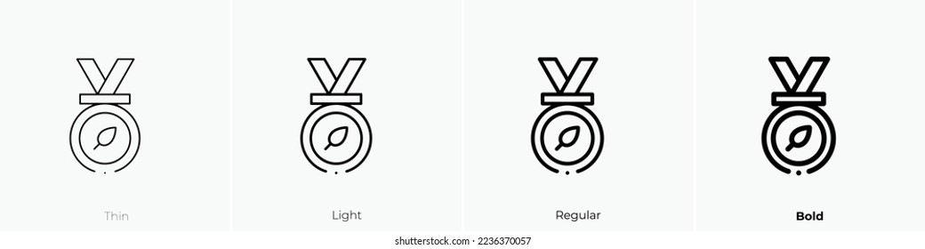 icono de medalla. Diseño delgado, ligero y audaz aislado en un fondo blanco