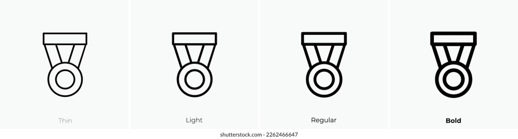 medal icon. Thin, Light Regular And Bold style design isolated on white background
