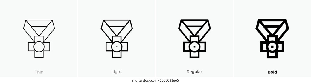 medal icon. Thin, Light Regular And Bold style design isolated on white background