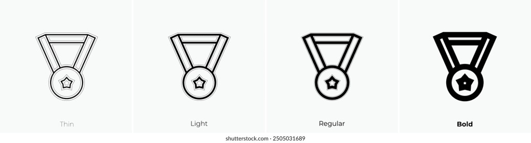 medal icon. Thin, Light Regular And Bold style design isolated on white background