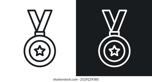 Medal icon in Thin line black color. flat simple vector symbols illustration.