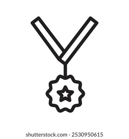 Medal Icon Thin line flat illustration