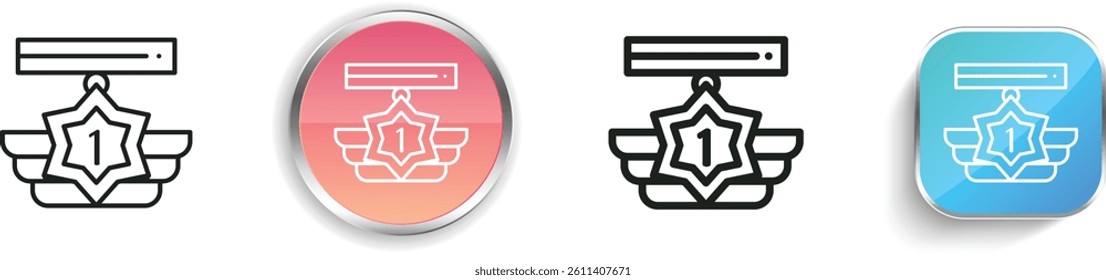 medal icon. Thin Linear, Regular and Button Style Design Isolated On White Background