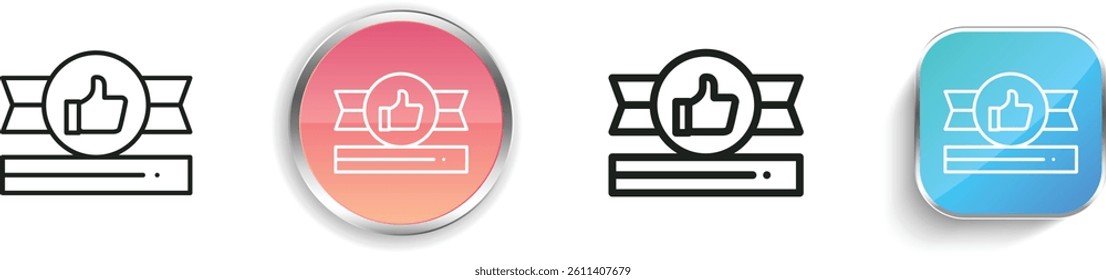 medal icon. Thin Linear, Regular and Button Style Design Isolated On White Background