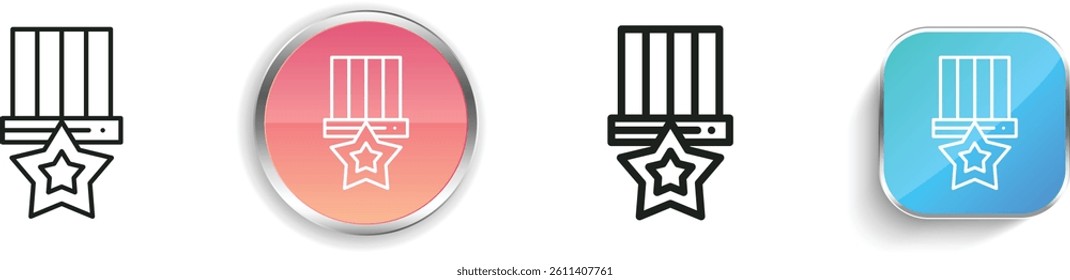 medal icon. Thin Linear, Regular and Button Style Design Isolated On White Background