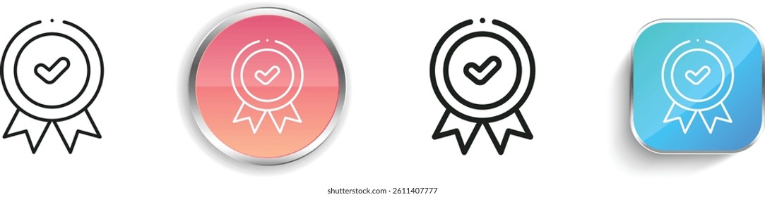 medal icon. Thin Linear, Regular and Button Style Design Isolated On White Background