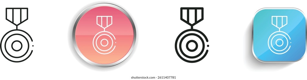 medal icon. Thin Linear, Regular and Button Style Design Isolated On White Background