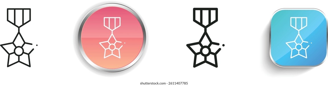 medal icon. Thin Linear, Regular and Button Style Design Isolated On White Background