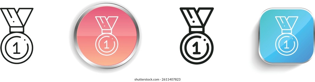 medal icon. Thin Linear, Regular and Button Style Design Isolated On White Background