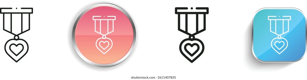 medal icon. Thin Linear, Regular and Button Style Design Isolated On White Background