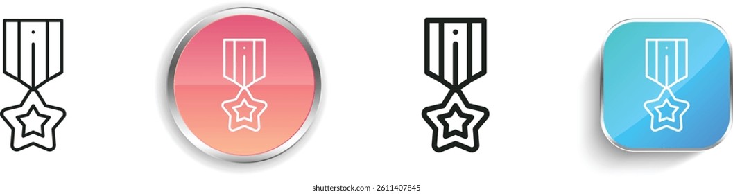 medal icon. Thin Linear, Regular and Button Style Design Isolated On White Background