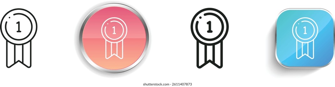 medal icon. Thin Linear, Regular and Button Style Design Isolated On White Background