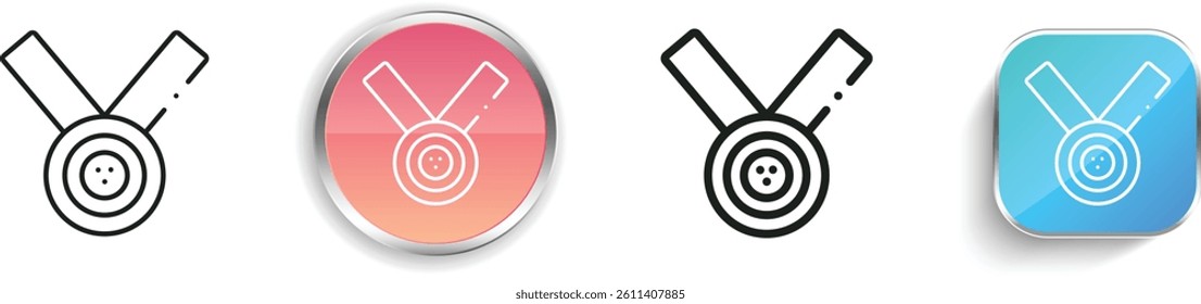 medal icon. Thin Linear, Regular and Button Style Design Isolated On White Background
